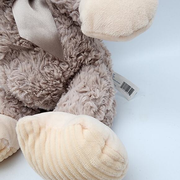 Walgreens Monkey Plush 12" Shaggy Beige Fur Corded Feet Satin Bow Stuffed Animal - Picture 3 of 9